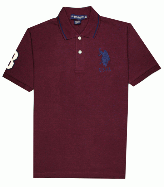 Uspa Oxblood Short Sleeve Polo Shirt